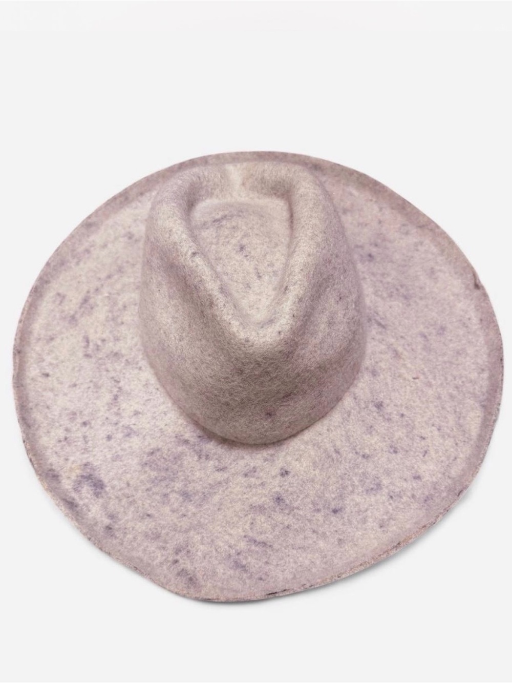 Womens Wide Brim Felt Fedora Hat - Gray  Speckle